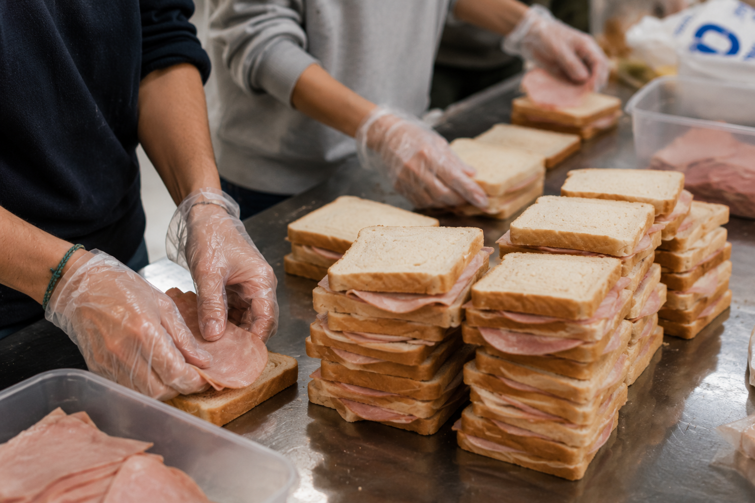 Preparing sandwiches